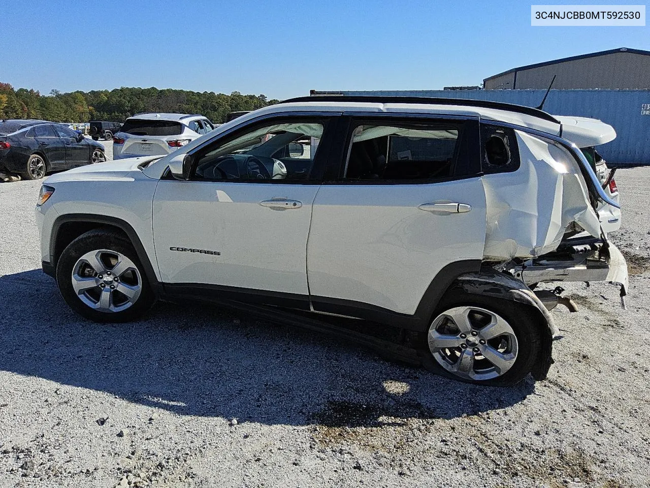 2021 Jeep Compass Latitude VIN: 3C4NJCBB0MT592530 Lot: 76749294