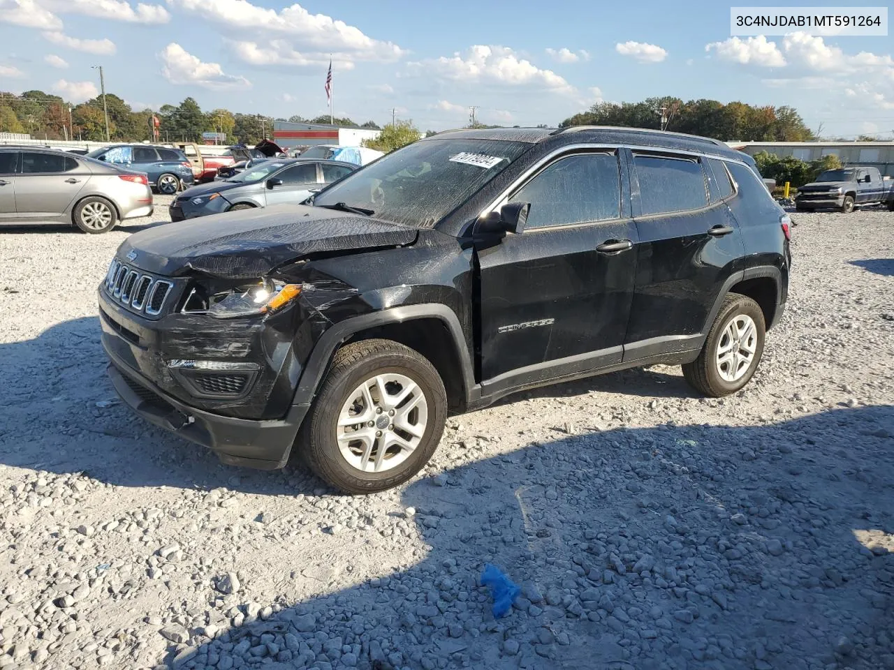 2021 Jeep Compass Sport VIN: 3C4NJDAB1MT591264 Lot: 76779094