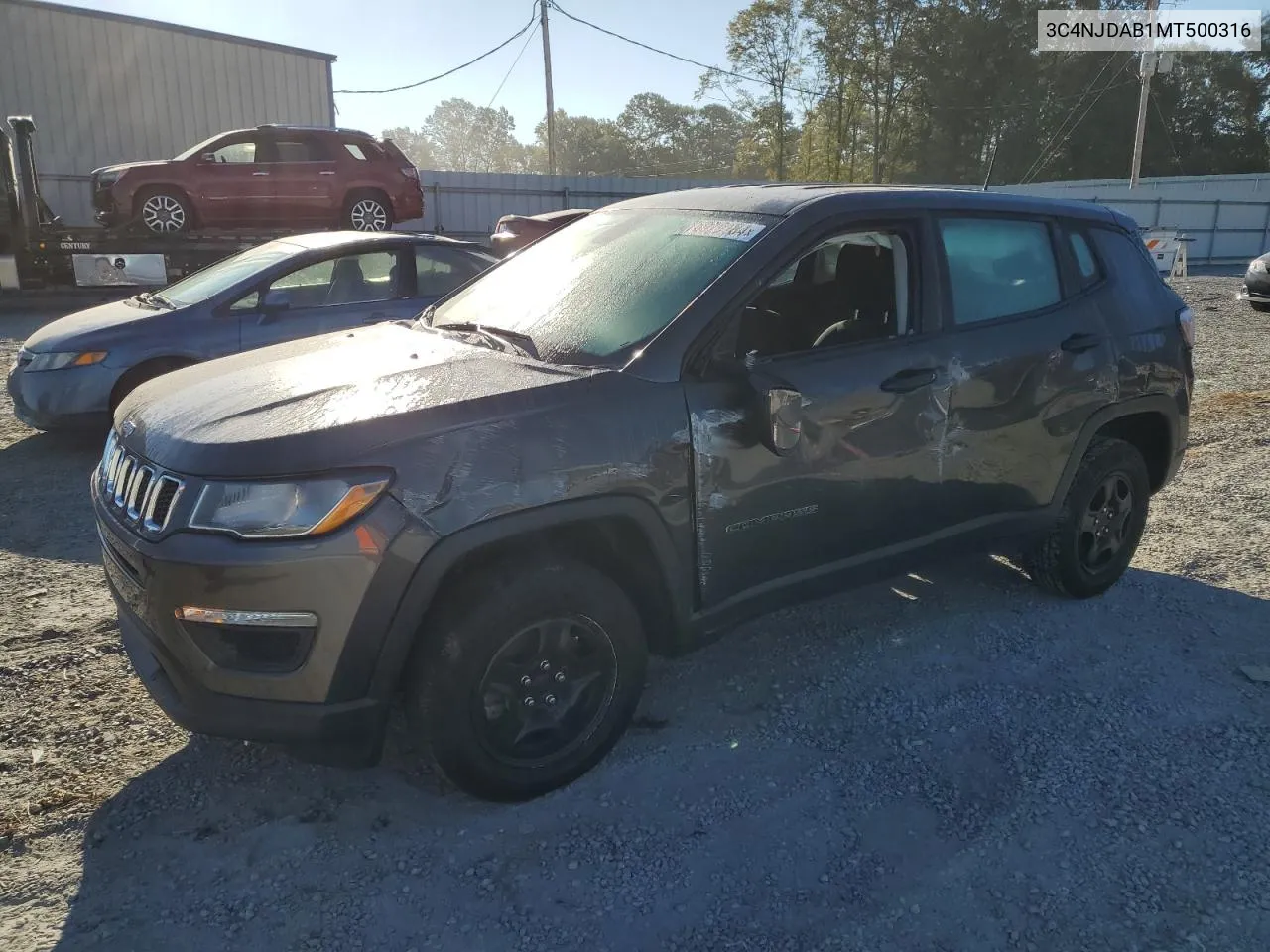 2021 Jeep Compass Sport VIN: 3C4NJDAB1MT500316 Lot: 76979184