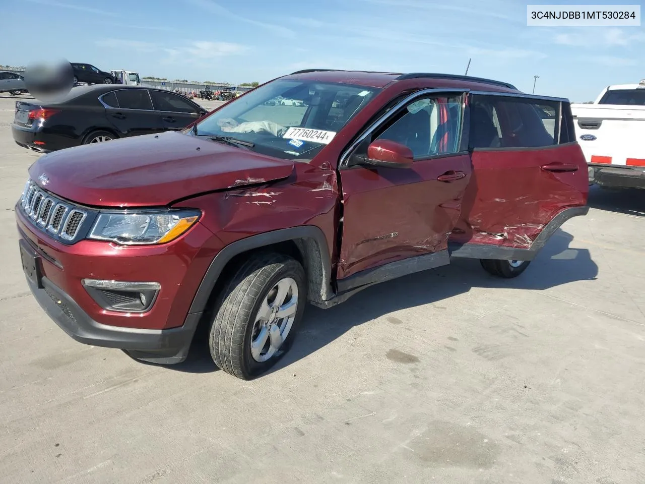 2021 Jeep Compass Latitude VIN: 3C4NJDBB1MT530284 Lot: 77760244