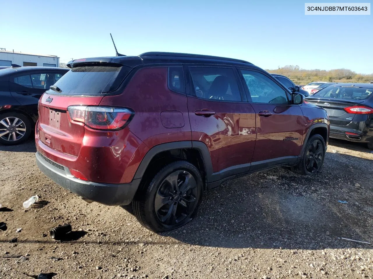 2021 Jeep Compass Latitude VIN: 3C4NJDBB7MT603643 Lot: 78616994