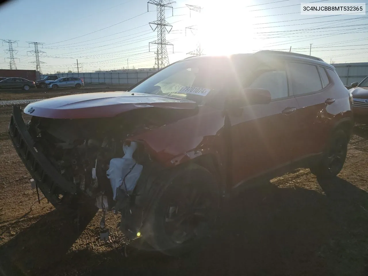 2021 Jeep Compass Latitude VIN: 3C4NJCBB8MT532365 Lot: 79701074