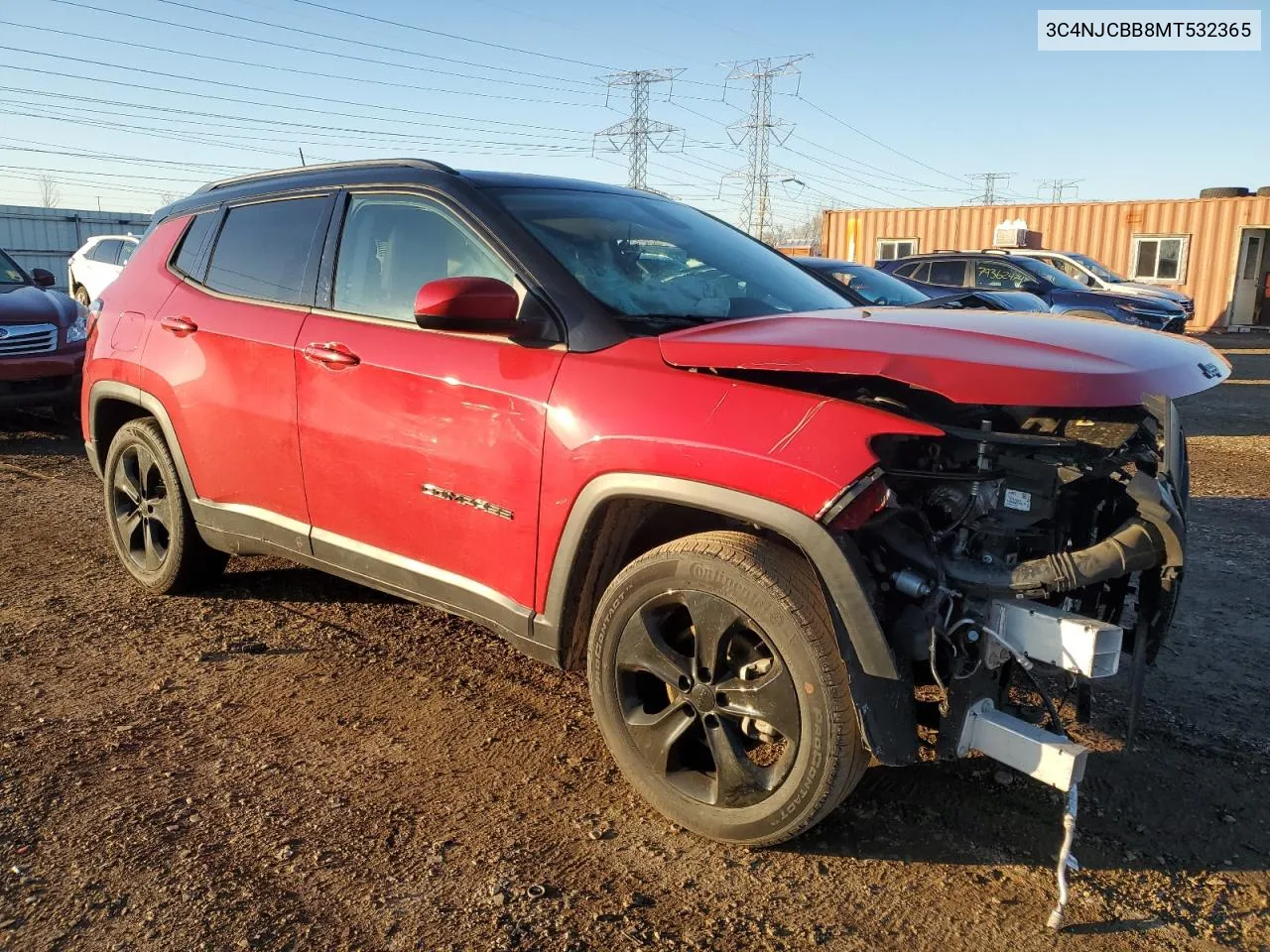 2021 Jeep Compass Latitude VIN: 3C4NJCBB8MT532365 Lot: 79701074