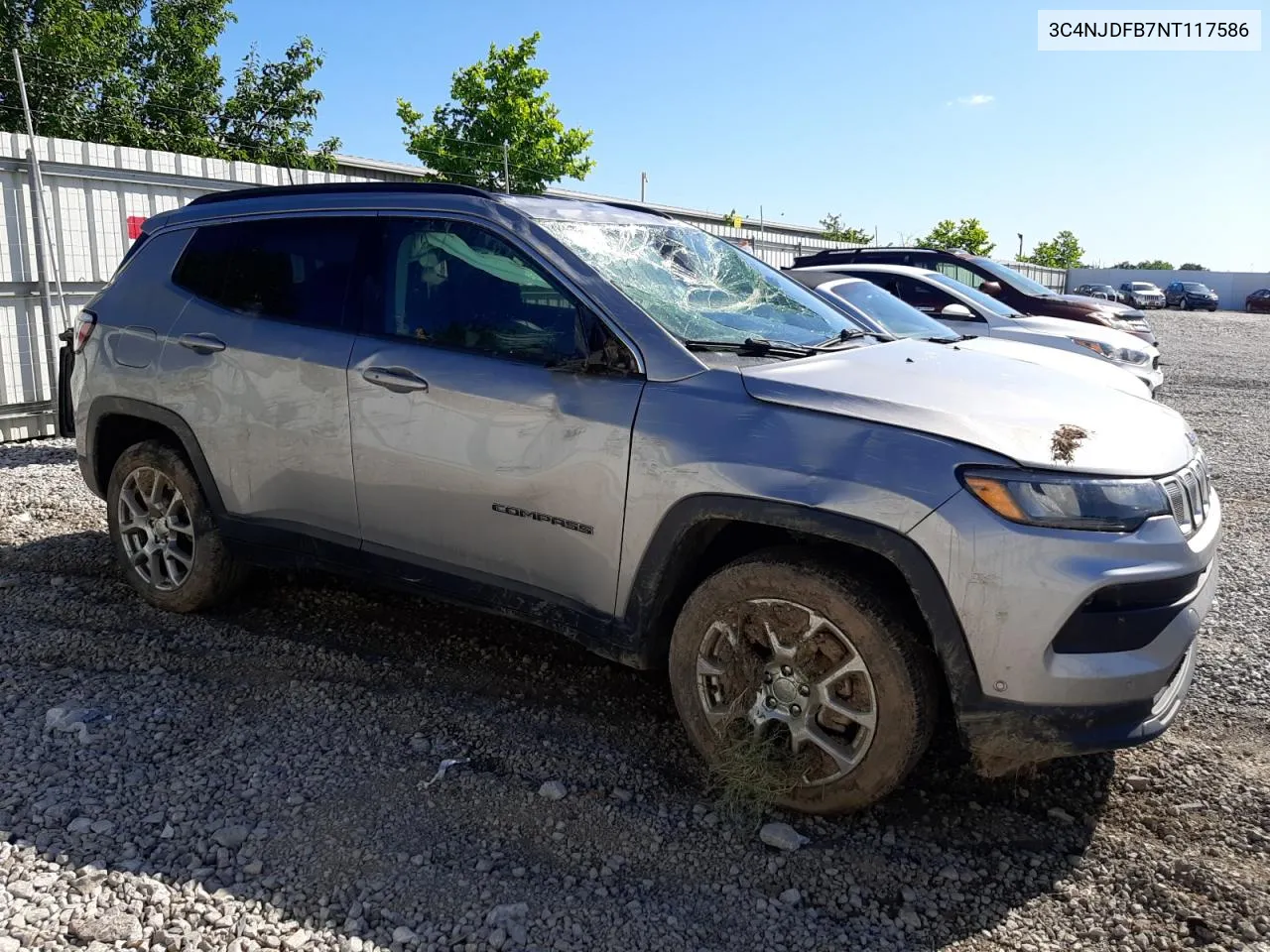 2022 Jeep Compass Latitude Lux VIN: 3C4NJDFB7NT117586 Lot: 56252494