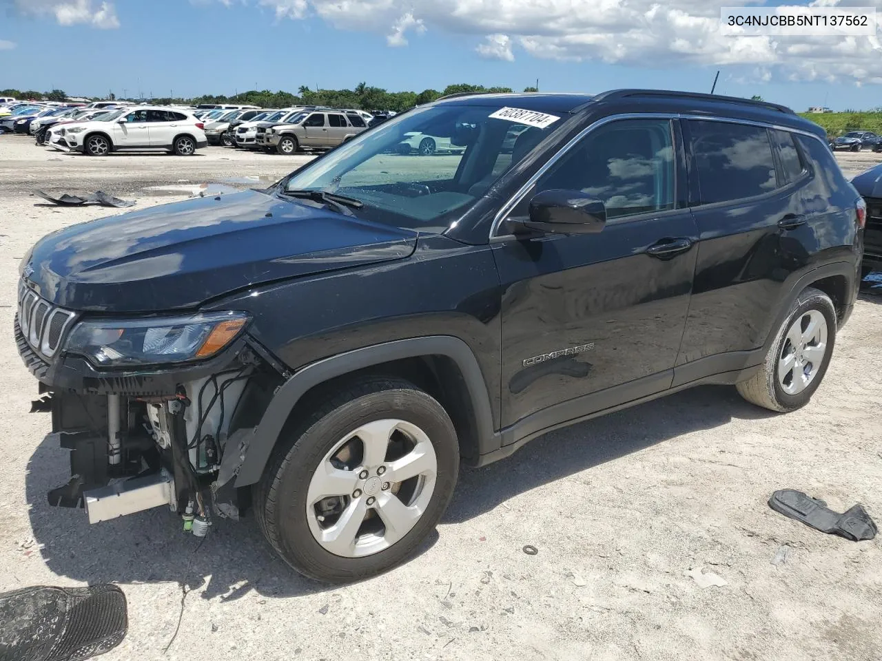 2022 Jeep Compass Latitude VIN: 3C4NJCBB5NT137562 Lot: 60387704