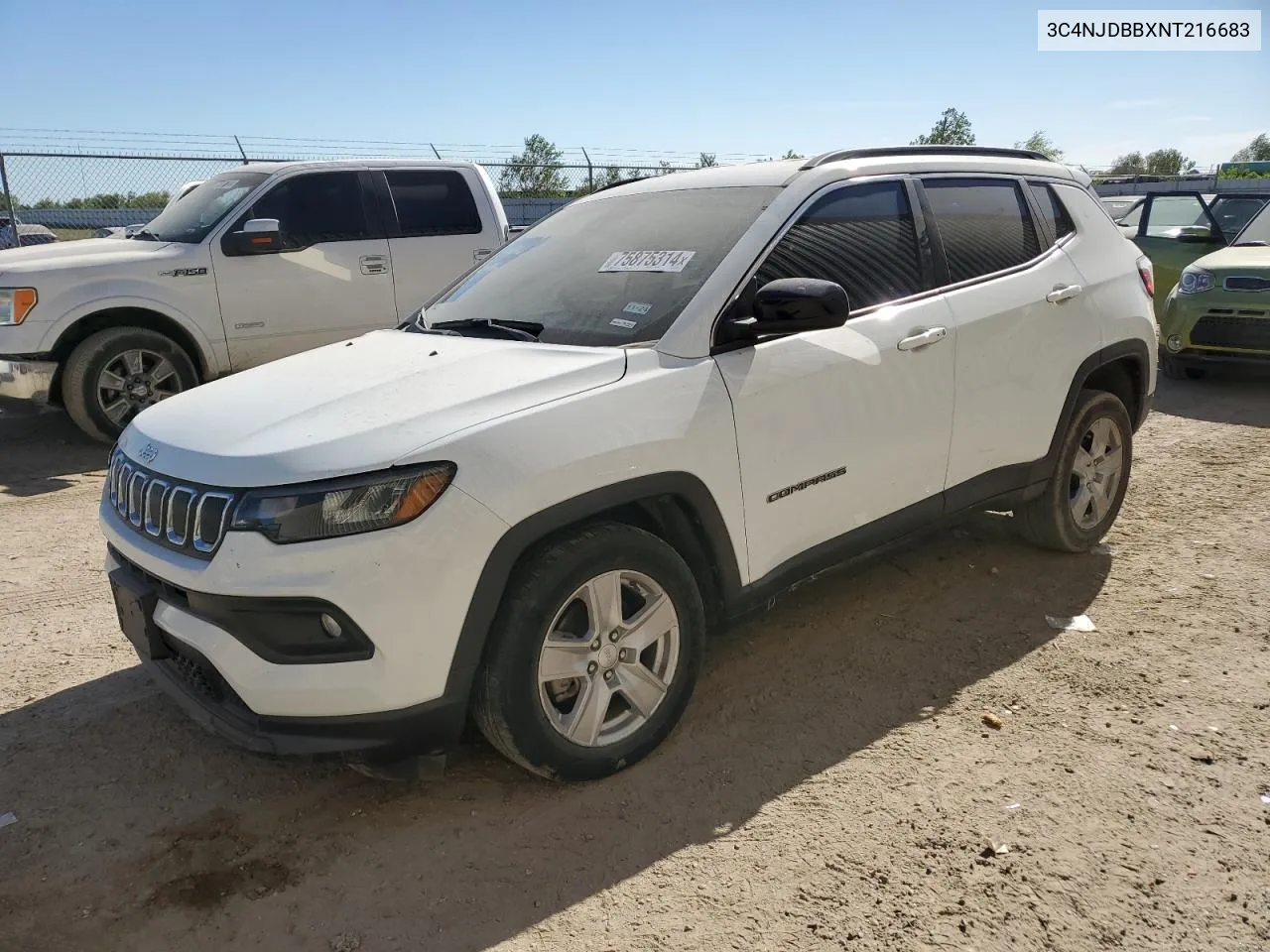 2022 Jeep Compass Latitude VIN: 3C4NJDBBXNT216683 Lot: 75875314