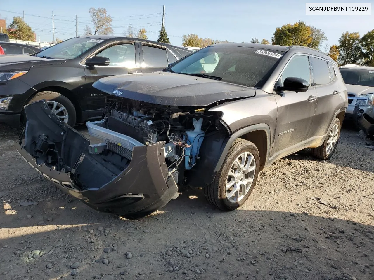 2022 Jeep Compass Latitude Lux VIN: 3C4NJDFB9NT109229 Lot: 76294904