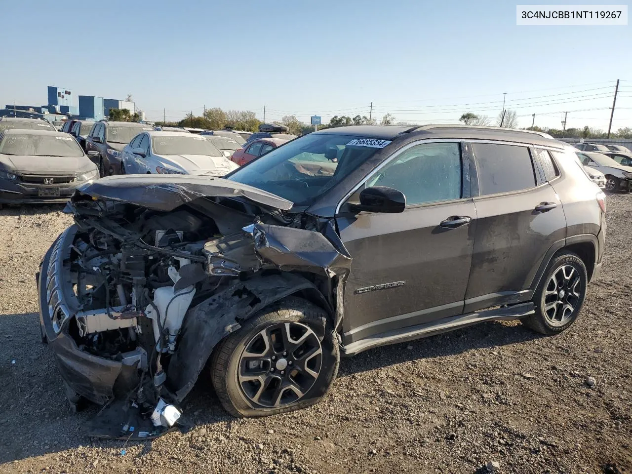 2022 Jeep Compass Latitude VIN: 3C4NJCBB1NT119267 Lot: 76685334