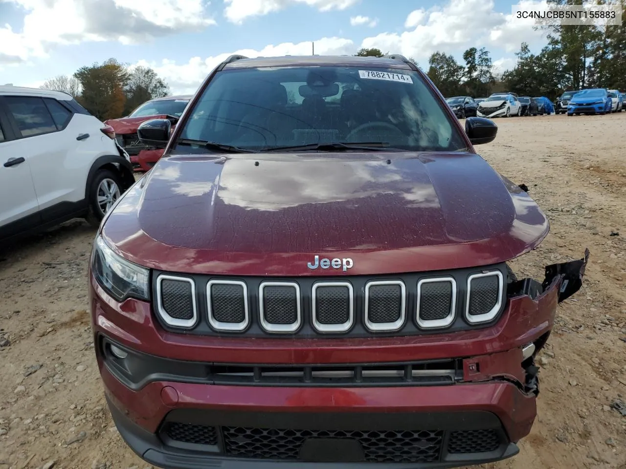 2022 Jeep Compass Latitude VIN: 3C4NJCBB5NT155883 Lot: 78821714