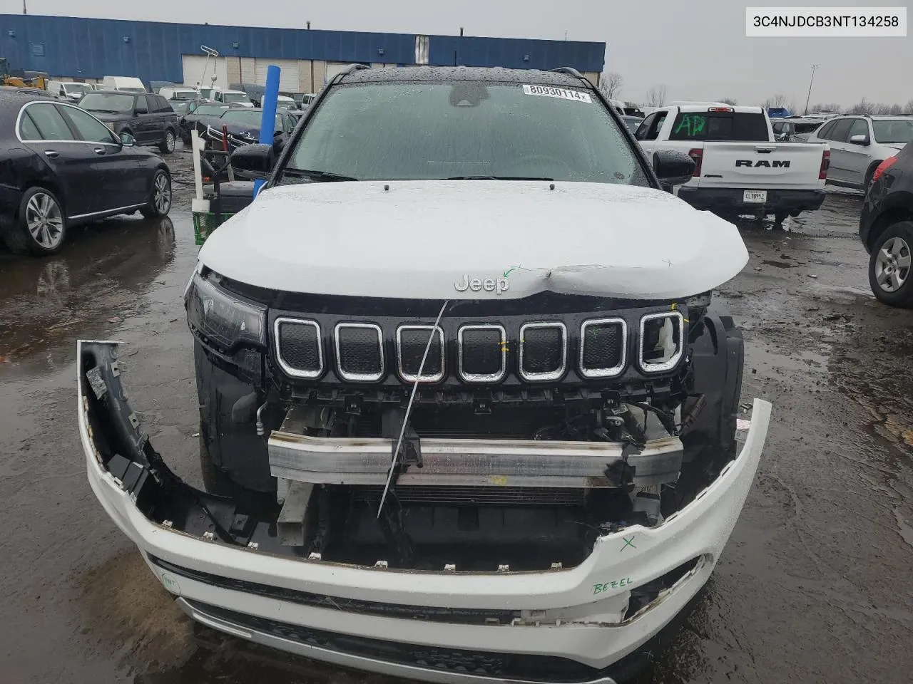 2022 Jeep Compass Limited VIN: 3C4NJDCB3NT134258 Lot: 80930114