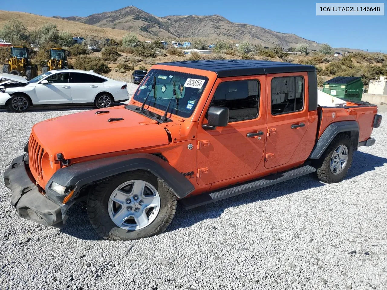 2020 Jeep Gladiator Sport VIN: 1C6HJTAG2LL146648 Lot: 68365154