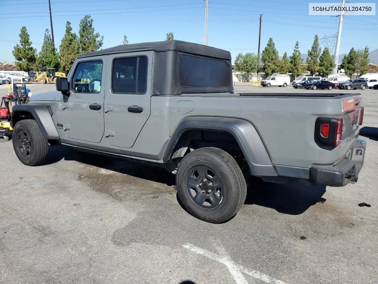 2020 Jeep Gladiator Sport VIN: 1C6HJTAGXLL204750 Lot: 68452344