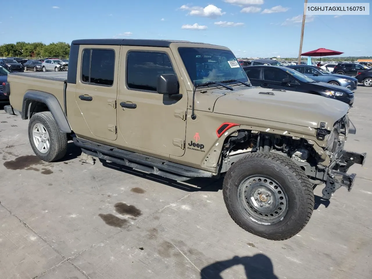 2020 Jeep Gladiator Sport VIN: 1C6HJTAGXLL160751 Lot: 69969374