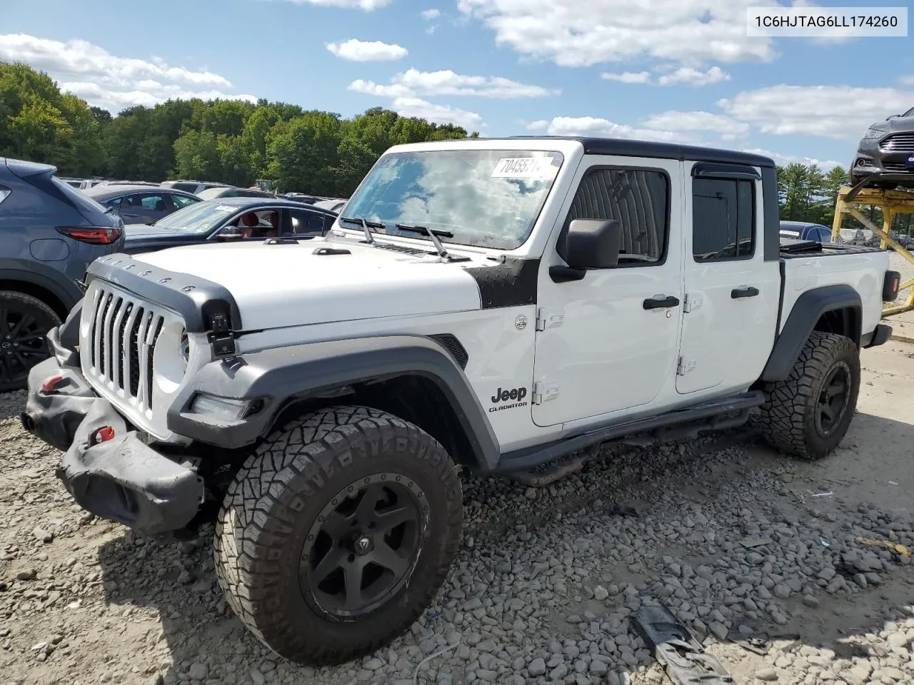 2020 Jeep Gladiator Sport VIN: 1C6HJTAG6LL174260 Lot: 70455714