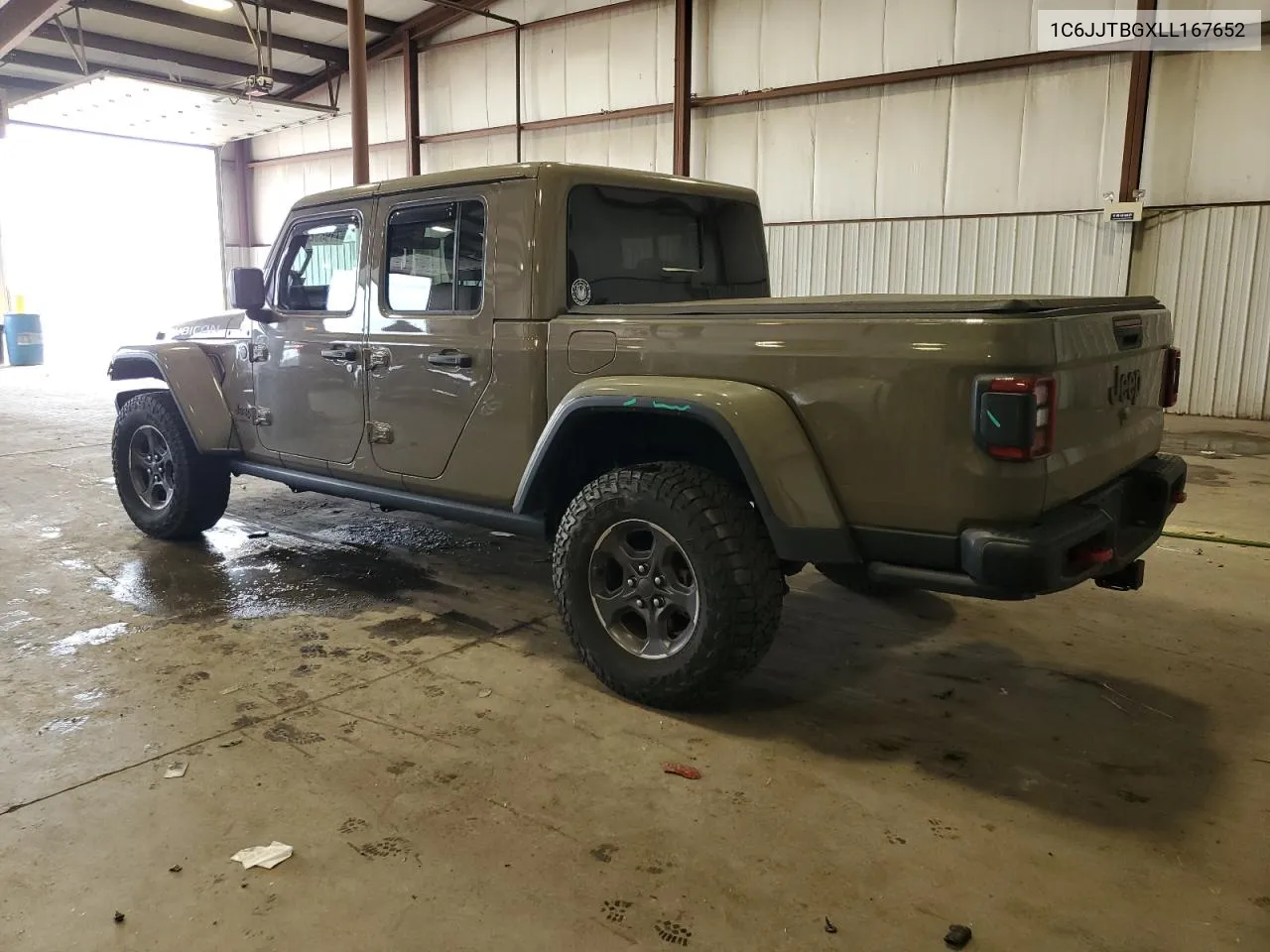 2020 Jeep Gladiator Rubicon VIN: 1C6JJTBGXLL167652 Lot: 71983294