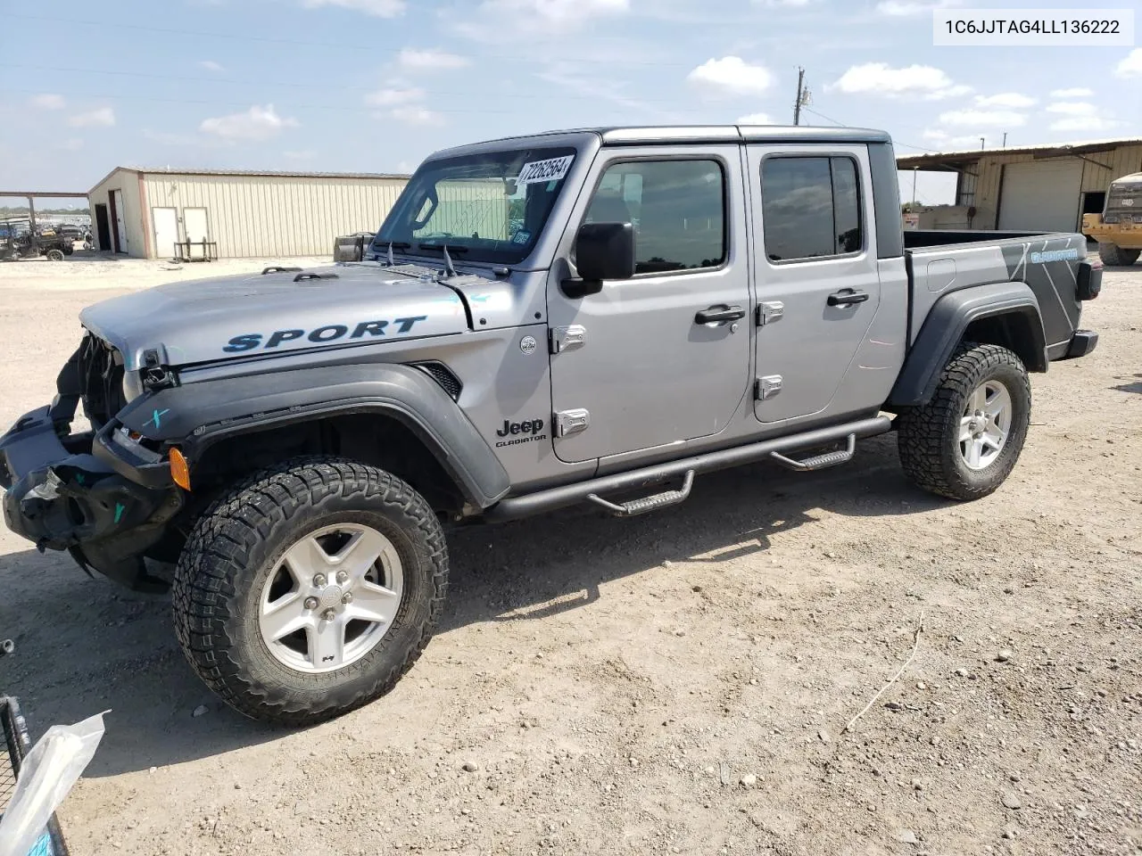 2020 Jeep Gladiator Sport VIN: 1C6JJTAG4LL136222 Lot: 72262564