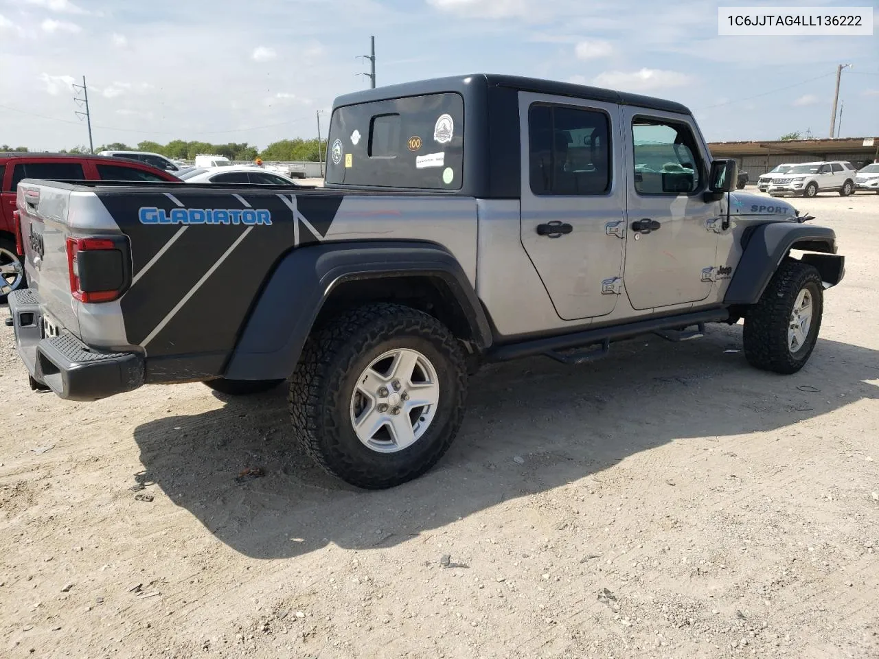 2020 Jeep Gladiator Sport VIN: 1C6JJTAG4LL136222 Lot: 72262564