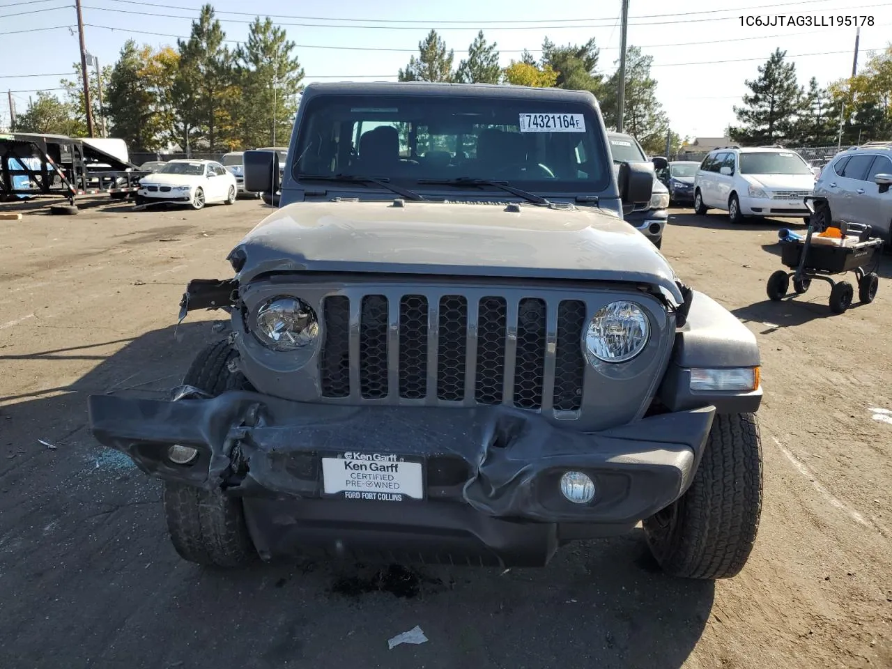 2020 Jeep Gladiator Sport VIN: 1C6JJTAG3LL195178 Lot: 74321164