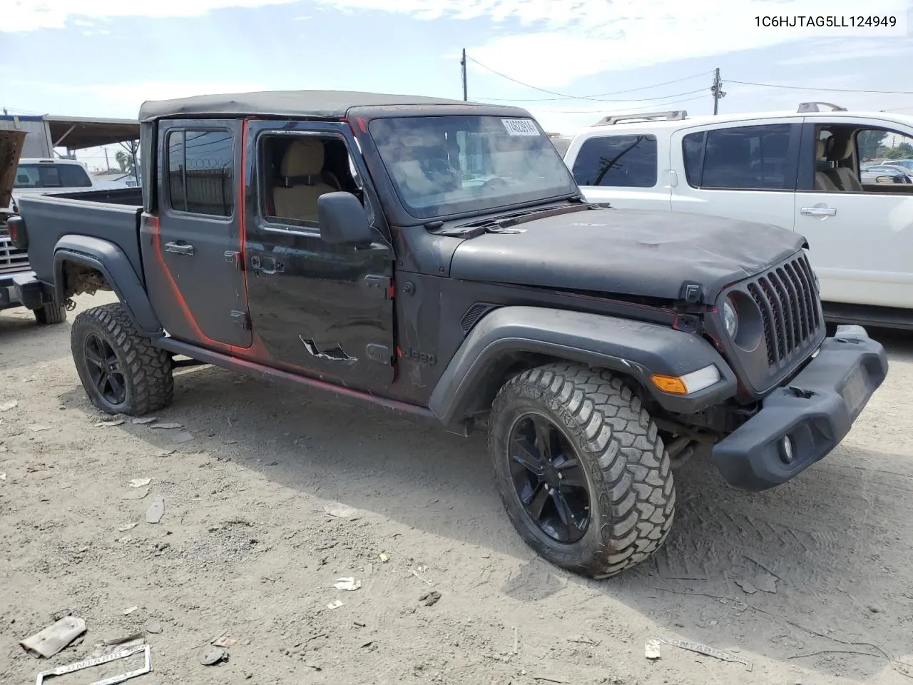 2020 Jeep Gladiator Sport VIN: 1C6HJTAG5LL124949 Lot: 74623914