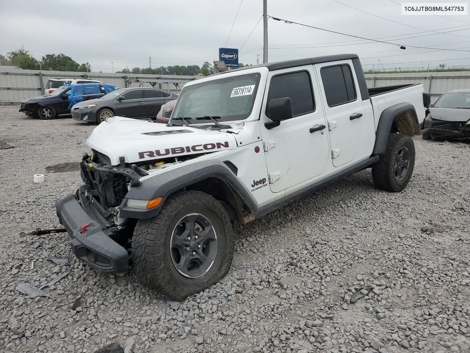 2021 Jeep Gladiator Rubicon VIN: 1C6JJTBG8ML547753 Lot: 66316114