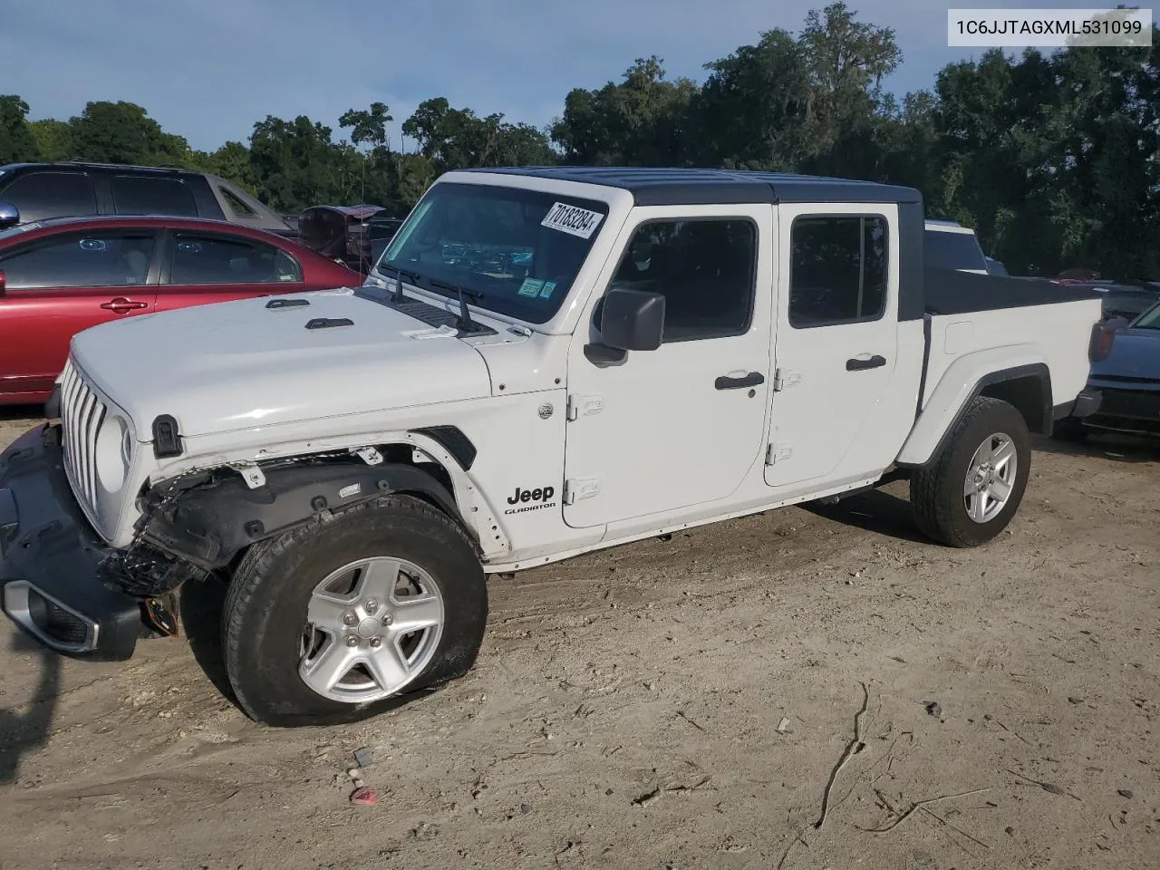 2021 Jeep Gladiator Sport VIN: 1C6JJTAGXML531099 Lot: 70183284