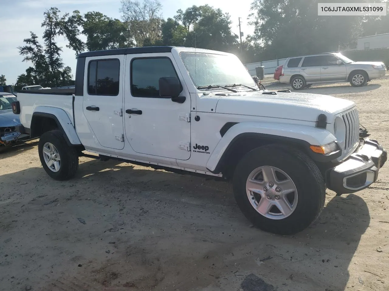 2021 Jeep Gladiator Sport VIN: 1C6JJTAGXML531099 Lot: 70183284