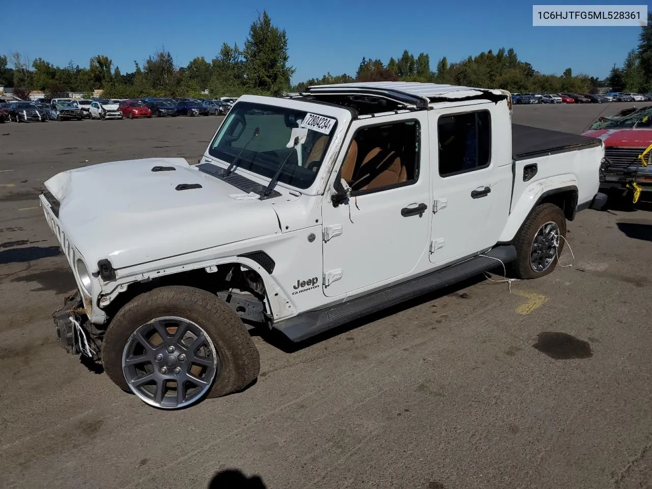 2021 Jeep Gladiator Overland VIN: 1C6HJTFG5ML528361 Lot: 72804234