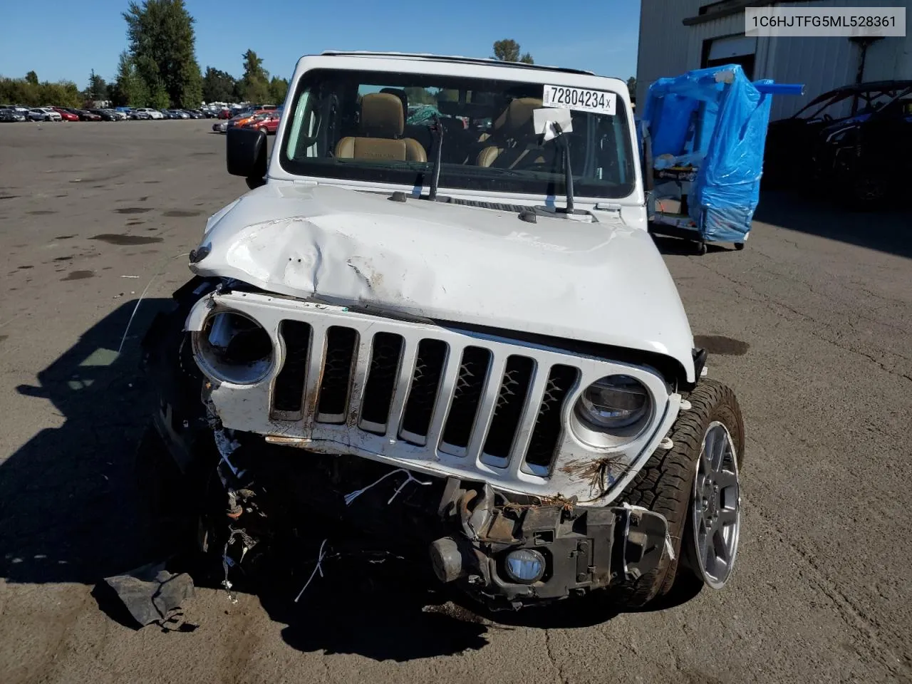 2021 Jeep Gladiator Overland VIN: 1C6HJTFG5ML528361 Lot: 72804234