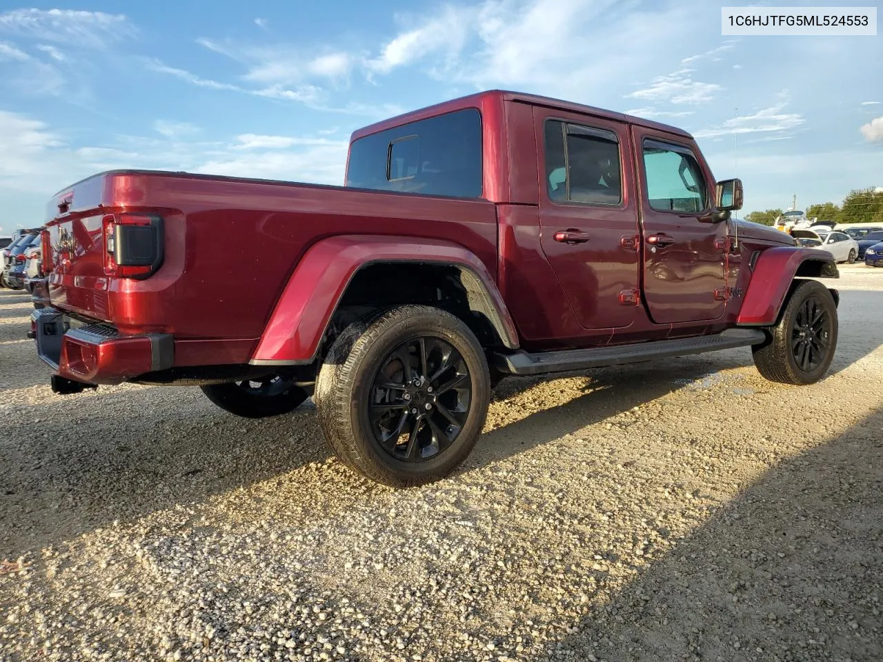 2021 Jeep Gladiator Overland VIN: 1C6HJTFG5ML524553 Lot: 73735534