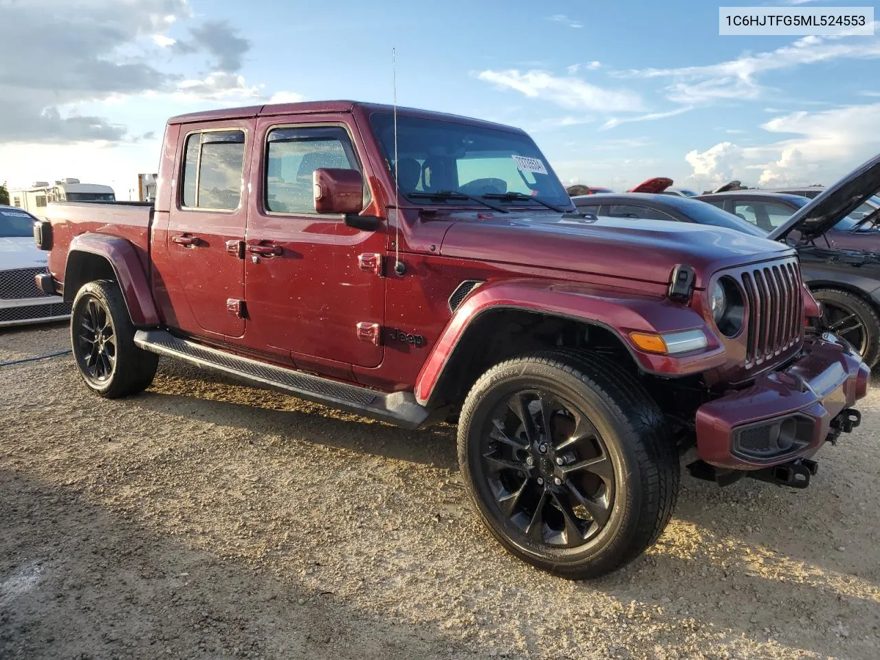 2021 Jeep Gladiator Overland VIN: 1C6HJTFG5ML524553 Lot: 73735534