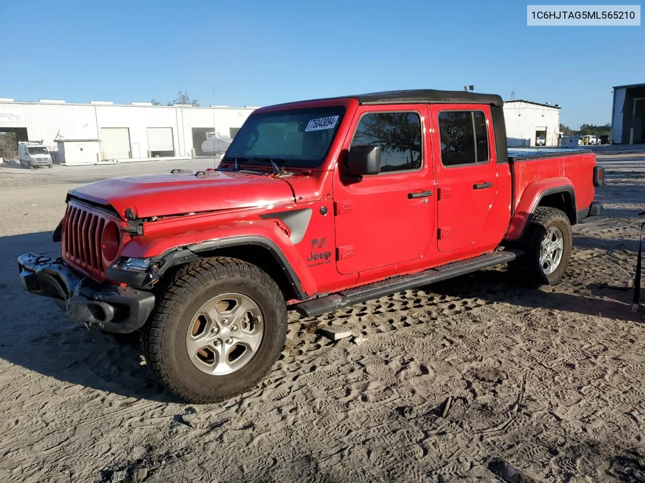 2021 Jeep Gladiator Sport VIN: 1C6HJTAG5ML565210 Lot: 75043094