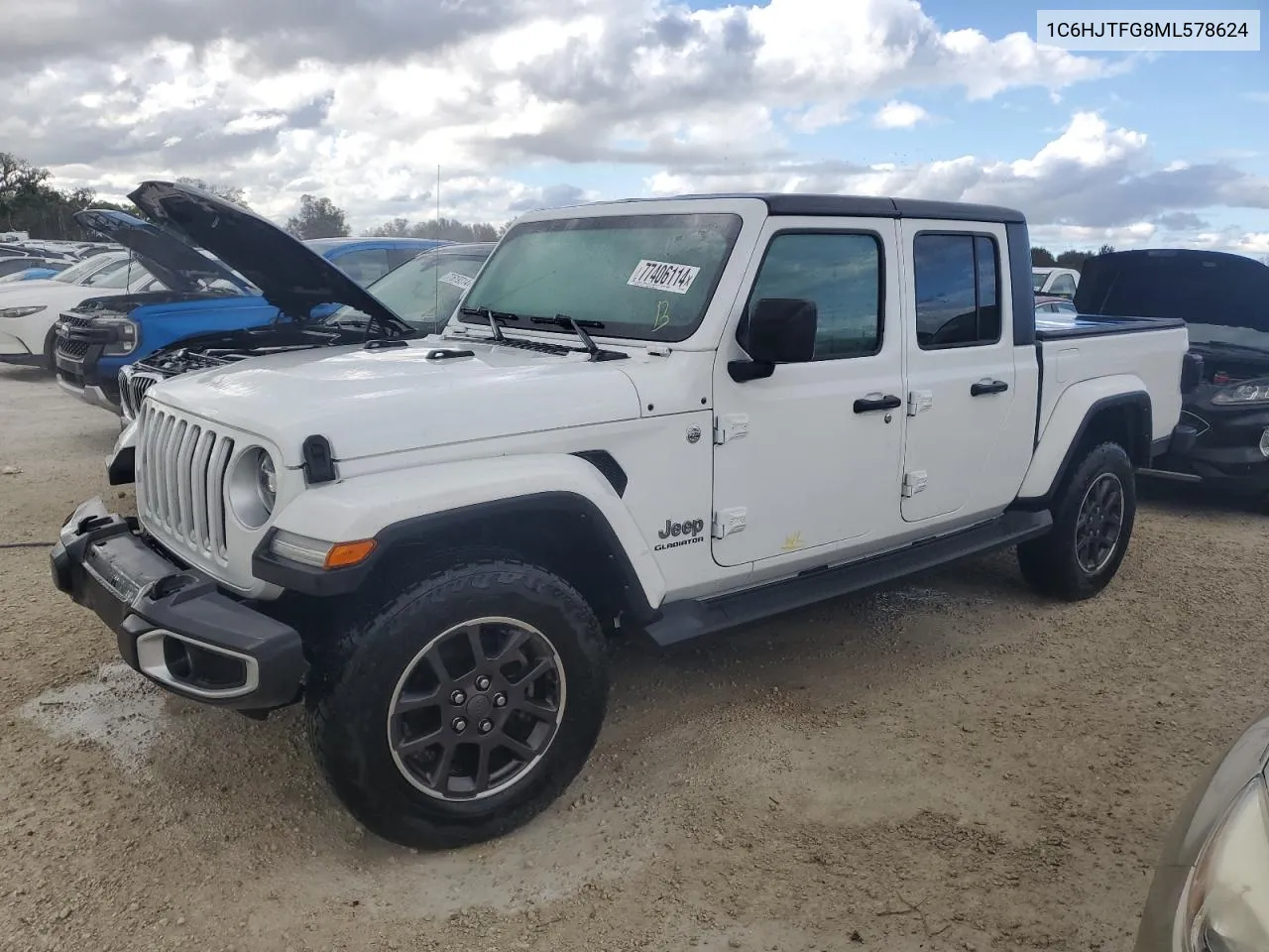 2021 Jeep Gladiator Overland VIN: 1C6HJTFG8ML578624 Lot: 77406114