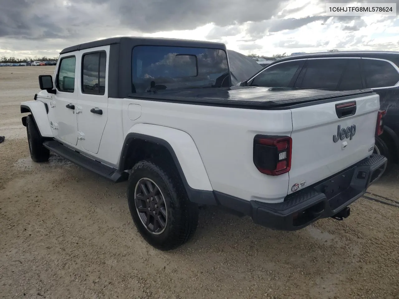 2021 Jeep Gladiator Overland VIN: 1C6HJTFG8ML578624 Lot: 77406114