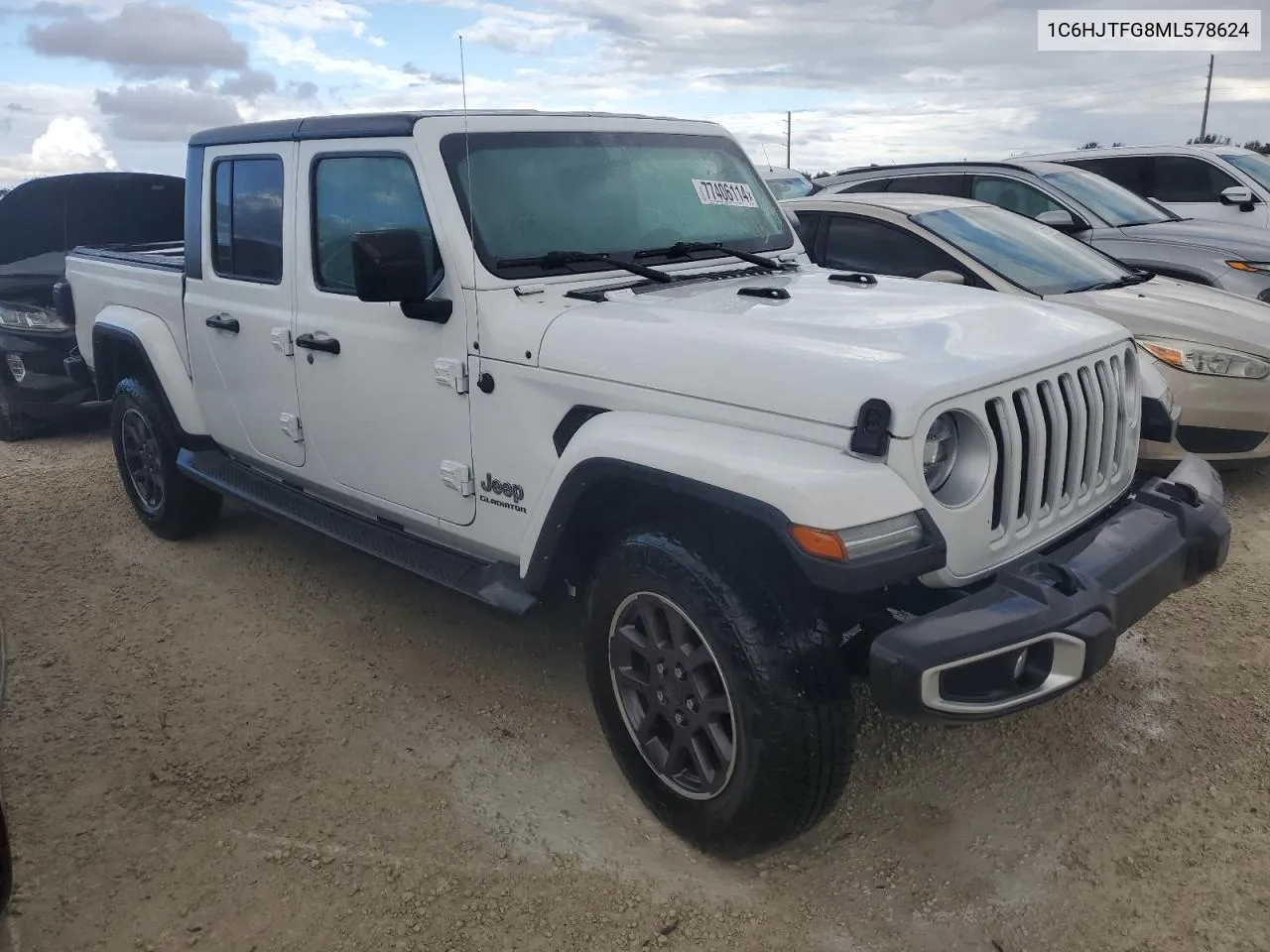 2021 Jeep Gladiator Overland VIN: 1C6HJTFG8ML578624 Lot: 77406114