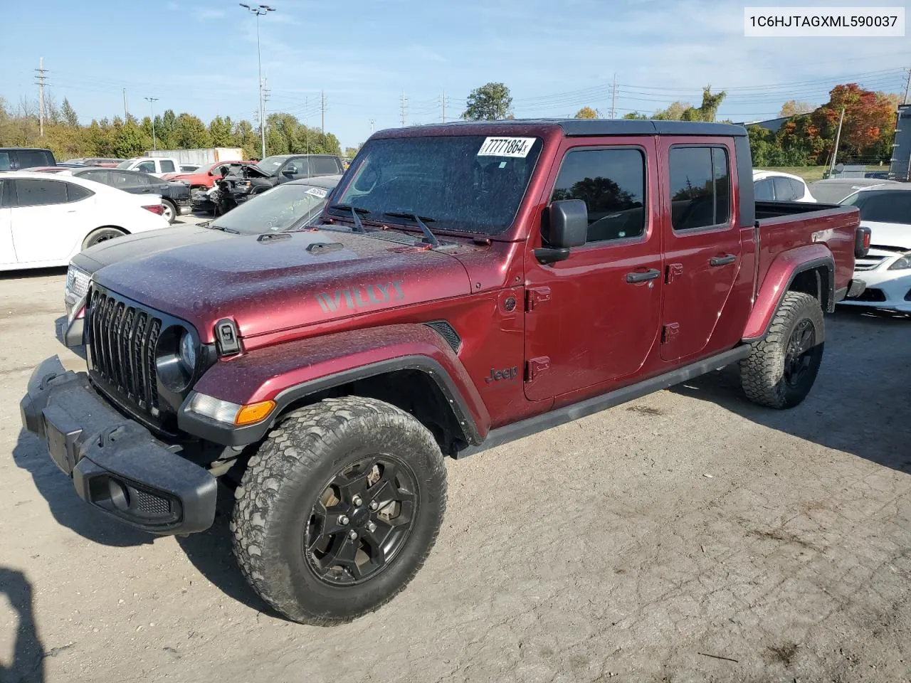 2021 Jeep Gladiator Sport VIN: 1C6HJTAGXML590037 Lot: 77771864