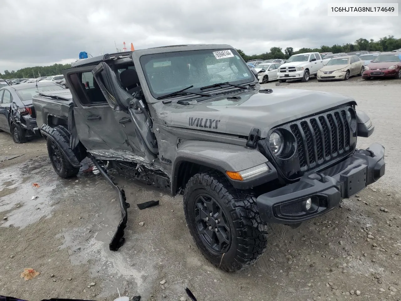 2022 Jeep Gladiator Sport VIN: 1C6HJTAG8NL174649 Lot: 65946144