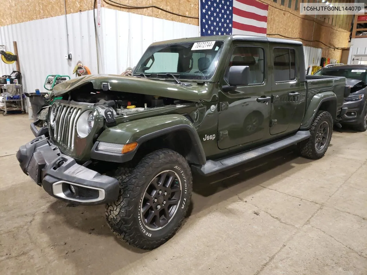 2022 Jeep Gladiator Overland VIN: 1C6HJTFG0NL144070 Lot: 70472744