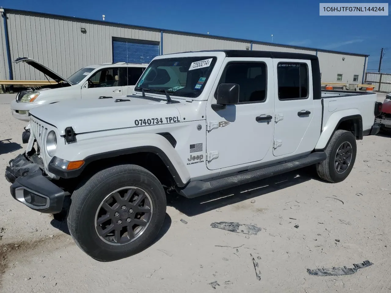 2022 Jeep Gladiator Overland VIN: 1C6HJTFG7NL144244 Lot: 72553214