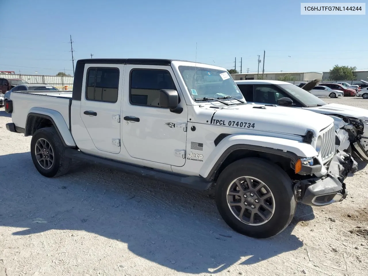 2022 Jeep Gladiator Overland VIN: 1C6HJTFG7NL144244 Lot: 72553214