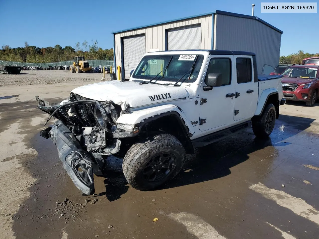 2022 Jeep Gladiator Sport VIN: 1C6HJTAG2NL169320 Lot: 74973384