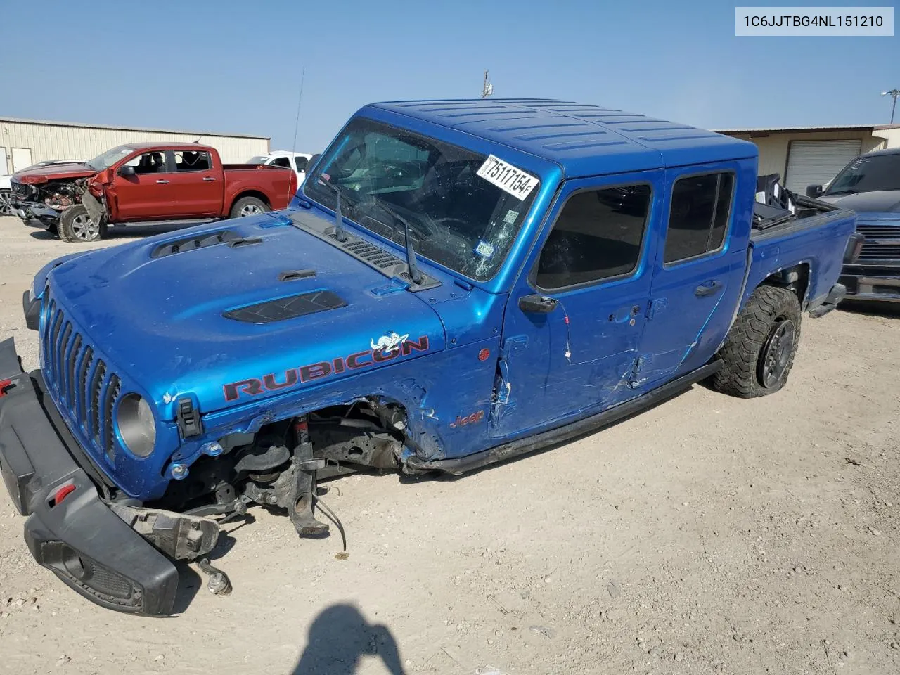 2022 Jeep Gladiator Rubicon VIN: 1C6JJTBG4NL151210 Lot: 75117154