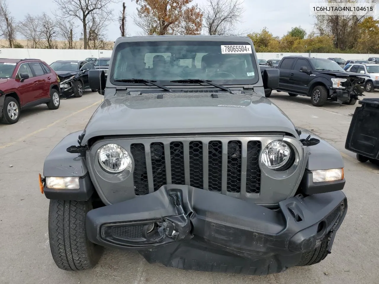 2022 Jeep Gladiator Sport VIN: 1C6HJTAG4NL104615 Lot: 78065504