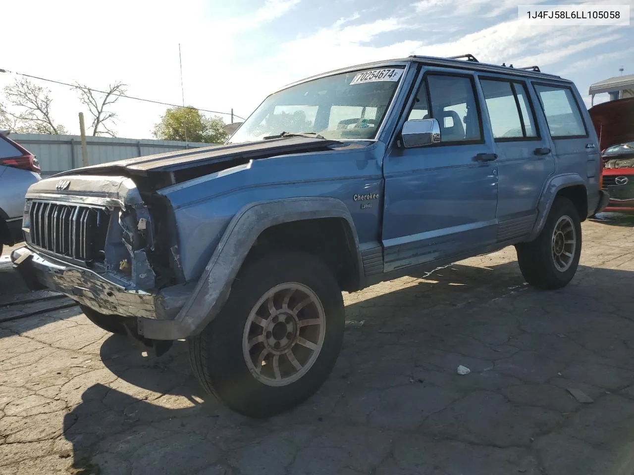 1990 Jeep Cherokee Laredo VIN: 1J4FJ58L6LL105058 Lot: 70254674