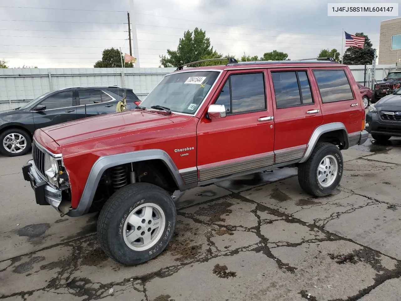 1991 Jeep Cherokee Laredo VIN: 1J4FJ58S1ML604147 Lot: 70841544