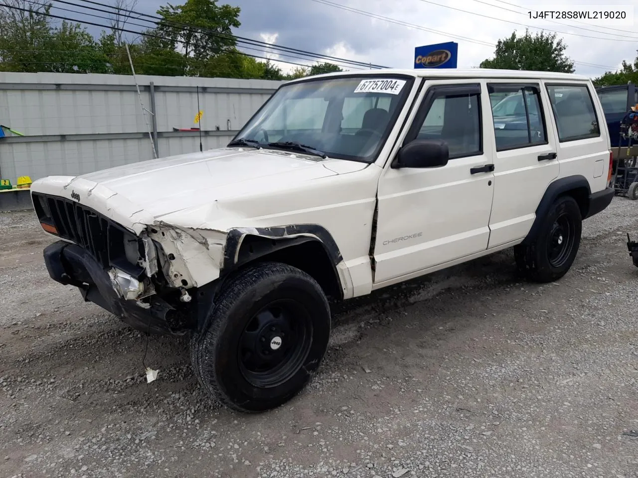 1998 Jeep Cherokee Se VIN: 1J4FT28S8WL219020 Lot: 67757004