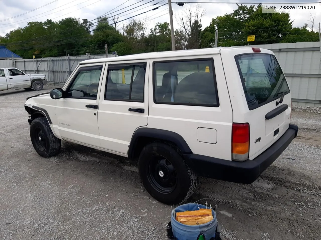 1998 Jeep Cherokee Se VIN: 1J4FT28S8WL219020 Lot: 67757004