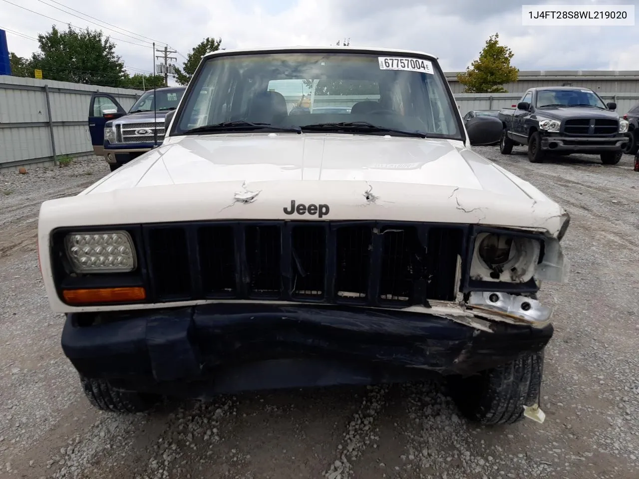 1998 Jeep Cherokee Se VIN: 1J4FT28S8WL219020 Lot: 67757004