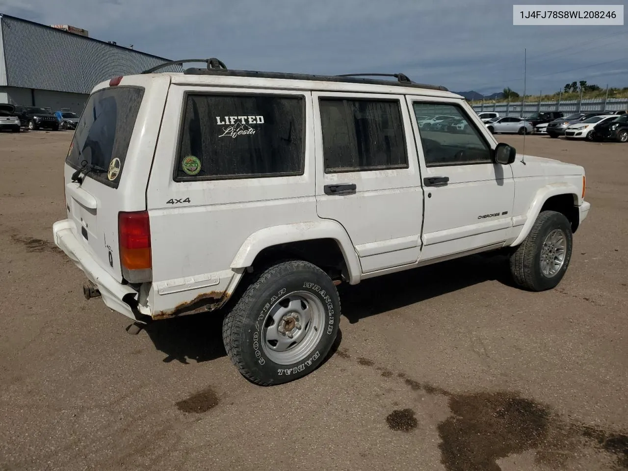 1998 Jeep Cherokee Limited VIN: 1J4FJ78S8WL208246 Lot: 71940034