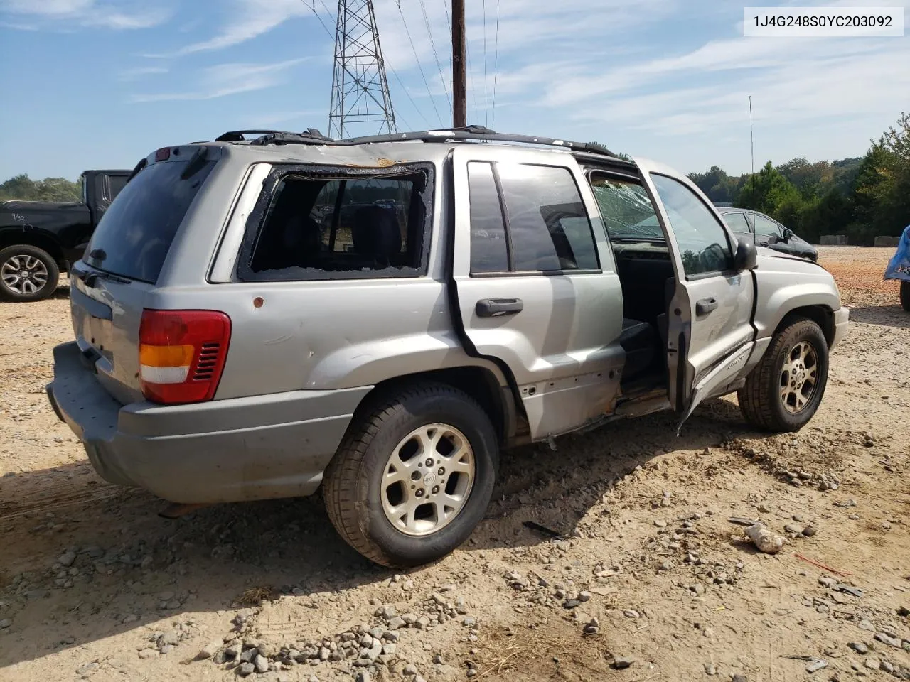 2000 Jeep Grand Cherokee Laredo VIN: 1J4G248S0YC203092 Lot: 70708574