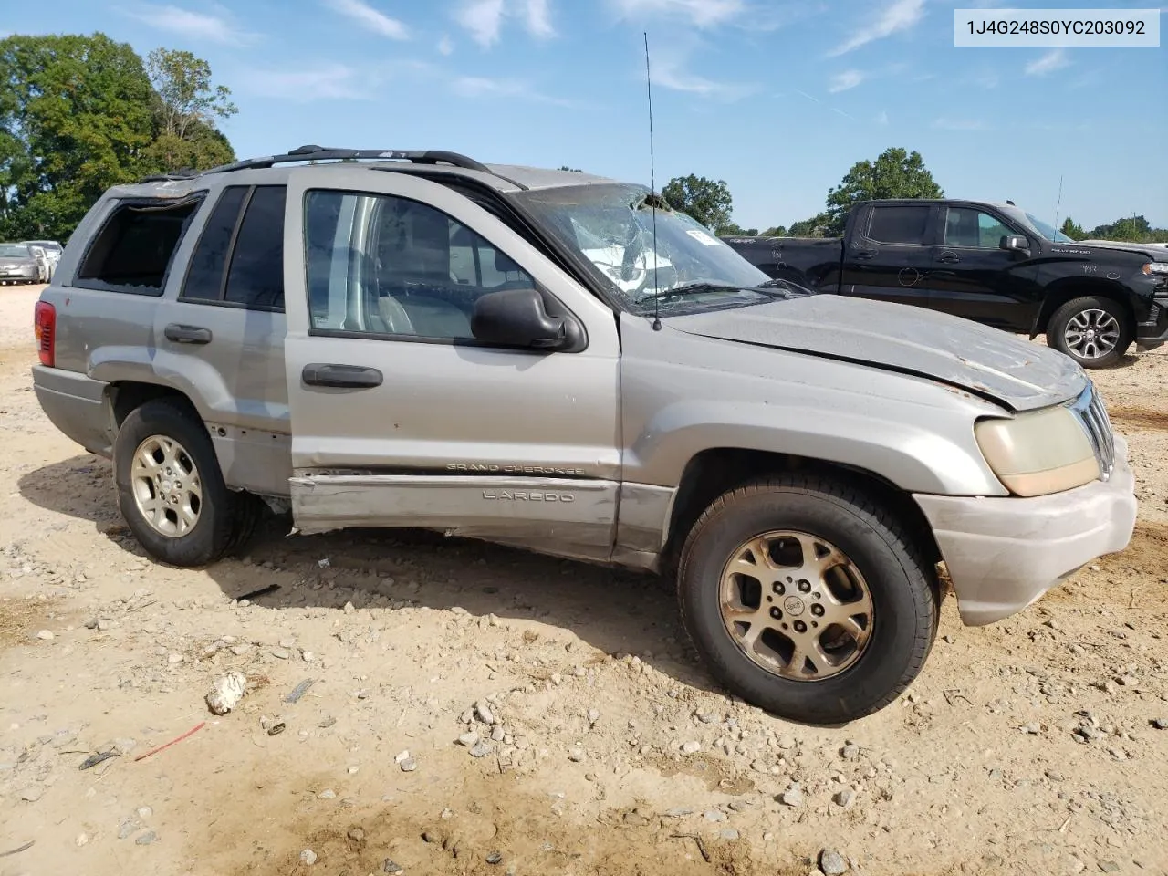 2000 Jeep Grand Cherokee Laredo VIN: 1J4G248S0YC203092 Lot: 70708574